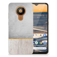 Nokia 5.3 Bumper Hoesje Wood Concrete - thumbnail