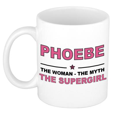 Phoebe cadeau mok - Woman Myth Supergirl - naam koffiemok - 300 ml - collega - moederdag Phoebe cadeau mok - Woman Myth Supergirl - naam koffiemok - 300 ml - collega - moederdag