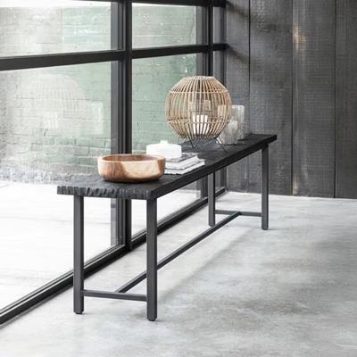 DTP Home Eetkamerbank 'Beam' Teakhout, 190cm, kleur Zwart