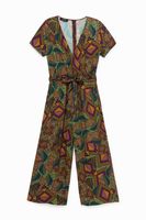 Jumpsuit met Afrikaanse geometrische print - GREEN - S