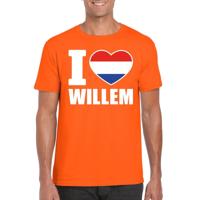 I love Willem print t-shirt - heren - Oranje - Koningsdag - Holland / Nederland supporter kleding