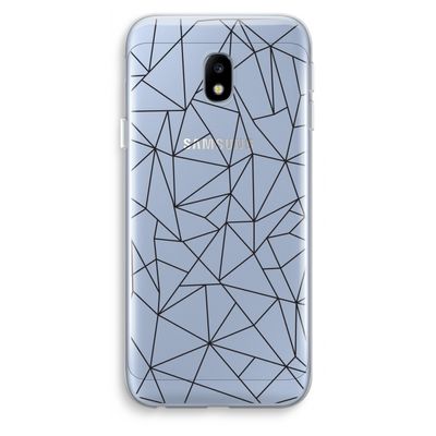 Geometrische lijnen zwart: Samsung Galaxy J3 (2017) Transparant Hoesje
