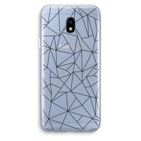 Geometrische lijnen zwart: Samsung Galaxy J3 (2017) Transparant Hoesje