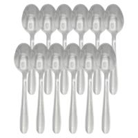 Theelepels - 12x - Zilver - 16 cm - RVS - dessertlepels/koffielepels/ijslepels