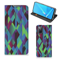 OPPO A52 | A72 Stand Case Abstract Green Blue - thumbnail
