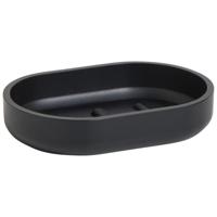 Leen Bakker - Zeepbakje Basic - Polyresin - Zwart - 9x12.5x2.5 Cm