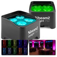 BeamZ BBP90 - Set van 2 uplighters op accu met o.a. 4x 4W LED&apos;s en - thumbnail
