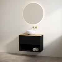 Badmeubelset Best Design Rigatti 100 cm Mat Zwart + Halifax Blad