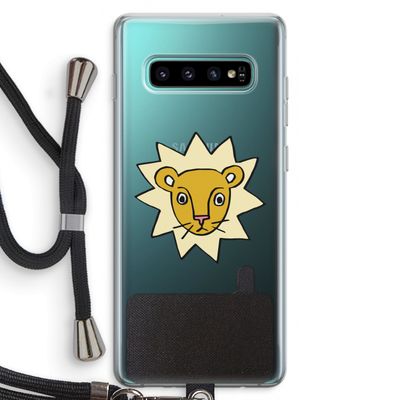 Kleine leeuw: Samsung Galaxy S10 Plus Transparant Hoesje met koord