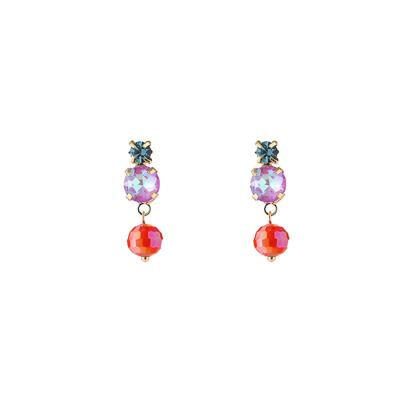 Day&Eve Oorbel Small Stone Dangle Rainbow | Goud