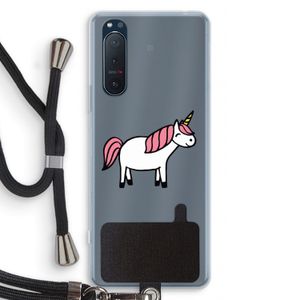 Eenhoorn: Sony Xperia 5 II Transparant Hoesje met koord