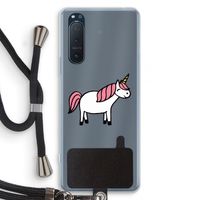 Eenhoorn: Sony Xperia 5 II Transparant Hoesje met koord