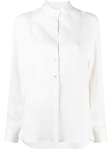 Giorgio Armani chemise en soie à col officier - Blanc