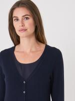 Basic organisch cashmere vest met V-hals