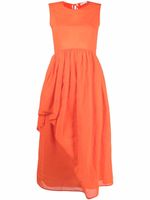 Cecilie Bahnsen robe mi-longue Fang drapée - Orange