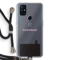 kwetsbaar: OnePlus Nord N10 5G Transparant Hoesje met koord - thumbnail