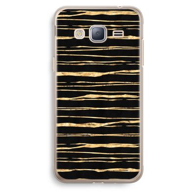 Gouden strepen: Samsung Galaxy J3 (2016) Transparant Hoesje
