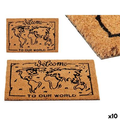 Deurmat Gift Decor World Afgedrukt PVC 100 % PVC Kokosvezel 40 x 2 x 60 cm (10 Stuks)