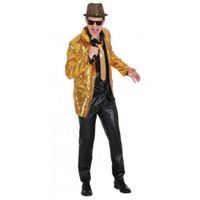 Gouden heren jasje met pailletten 52-54 (L/XL)  - - thumbnail