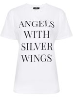 Elisabetta Franchi t-shirt en coton à slogan imprimé - Blanc