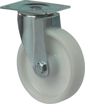 Zwenkwiel wit 125kg80mm