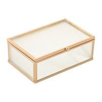 Juwelenkistje Home ESPRIT Gouden Metaal Kristal 15 x 11 x 5,5 cm