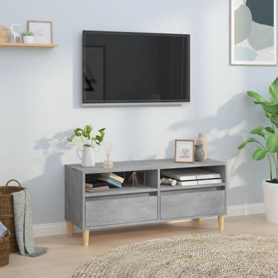 Tv-meubel 100x34,5x44,5 cm bewerkt hout betongrijs