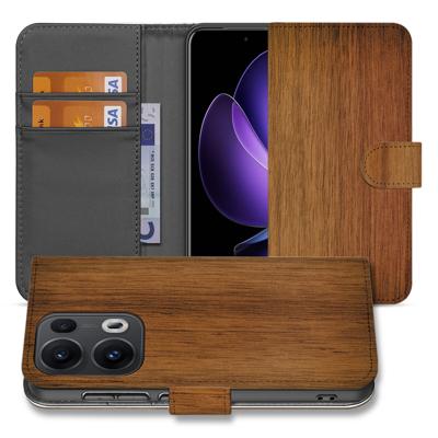 OPPO Reno 13 Pro | Book Style Case | Donker Hout OPPO Reno 13 Pro | Book Style Case | Donker Hout