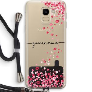 Hartjes en kusjes: Samsung Galaxy J6 (2018) Transparant Hoesje met koord