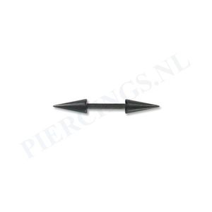 Barbell zwart lange spikes 6 mm 6 mm