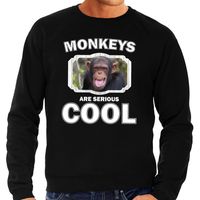 Sweater monkeys are serious cool zwart heren - apen/ chimpansee trui 2XL  -