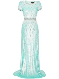 Jenny Packham robe longue Greta à sequins - Vert