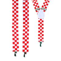 Carnaval verkleed bretels Brabant - Rood met wit geblokt - volwassenen
