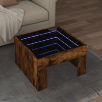 Salontafel met Infinity LED 50x50x30 cm gerookt eikenkleurig