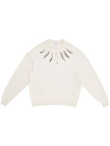 Marcelo Burlon County of Milan pull à plumes imprimées - Blanc