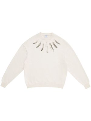 Marcelo Burlon County of Milan pull à plumes imprimées - Blanc