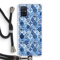 Blauw motief: Samsung Galaxy A71 Transparant Hoesje met koord