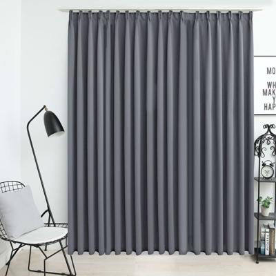 VidaXL Gordijn verduisterend met haken 290x245 cm grijs