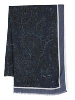 ETRO paisley-print frayed-trim scarf - Bleu - thumbnail