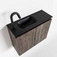 Toiletmeubel Mondiaz Ture | 60 cm | Meubelkleur Dark brown | Eden wastafel Urban Links | 1 kraangat