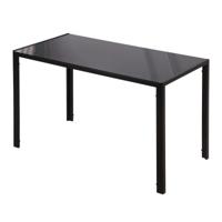 HOMCOM Eettafel Keukentafel grote tafel, modern design, 120 cm x 60 cm x 75 cm, Zwart - thumbnail