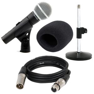 Shure SM58 SE met tafelstatief, kabel en windkap