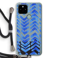 Blauwe pijlen: Pixel 5 Transparant Hoesje met koord