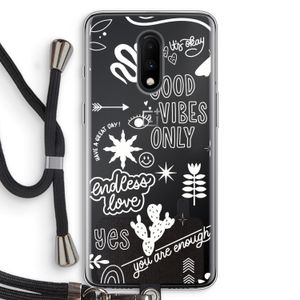 Good vibes: OnePlus 7 Transparant Hoesje met koord