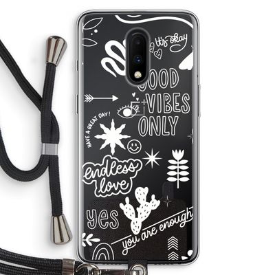Good vibes: OnePlus 7 Transparant Hoesje met koord