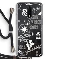 Good vibes: OnePlus 7 Transparant Hoesje met koord