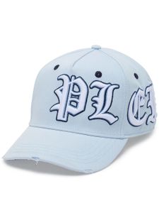 Philipp Plein casquette en coton à logo brodé - Bleu