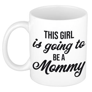 This girl is going to be mommy kado mok / beker wit - zwangerschapscadeau   -