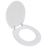 vidaXL Toiletbril simpel ontwerp MDF wit - thumbnail