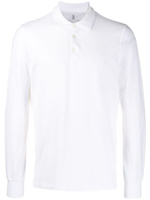Brunello Cucinelli polo à manches longues - Blanc